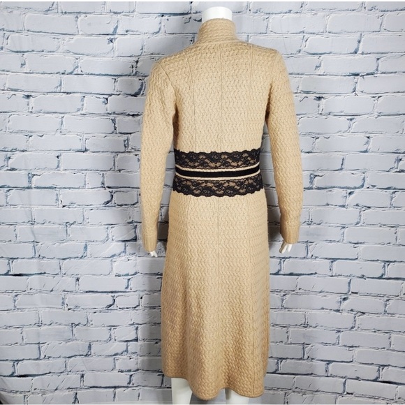 Robert Rodriguez Sweater Coat with Black Lace - Picture 3 of 4